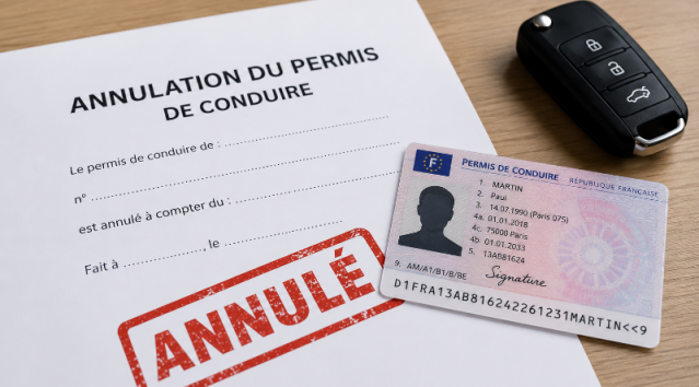 permis b annulé